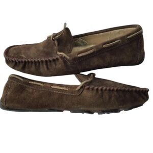 Ugg Dakota espresso slippers drivers dark brown suede shearling Size 6
